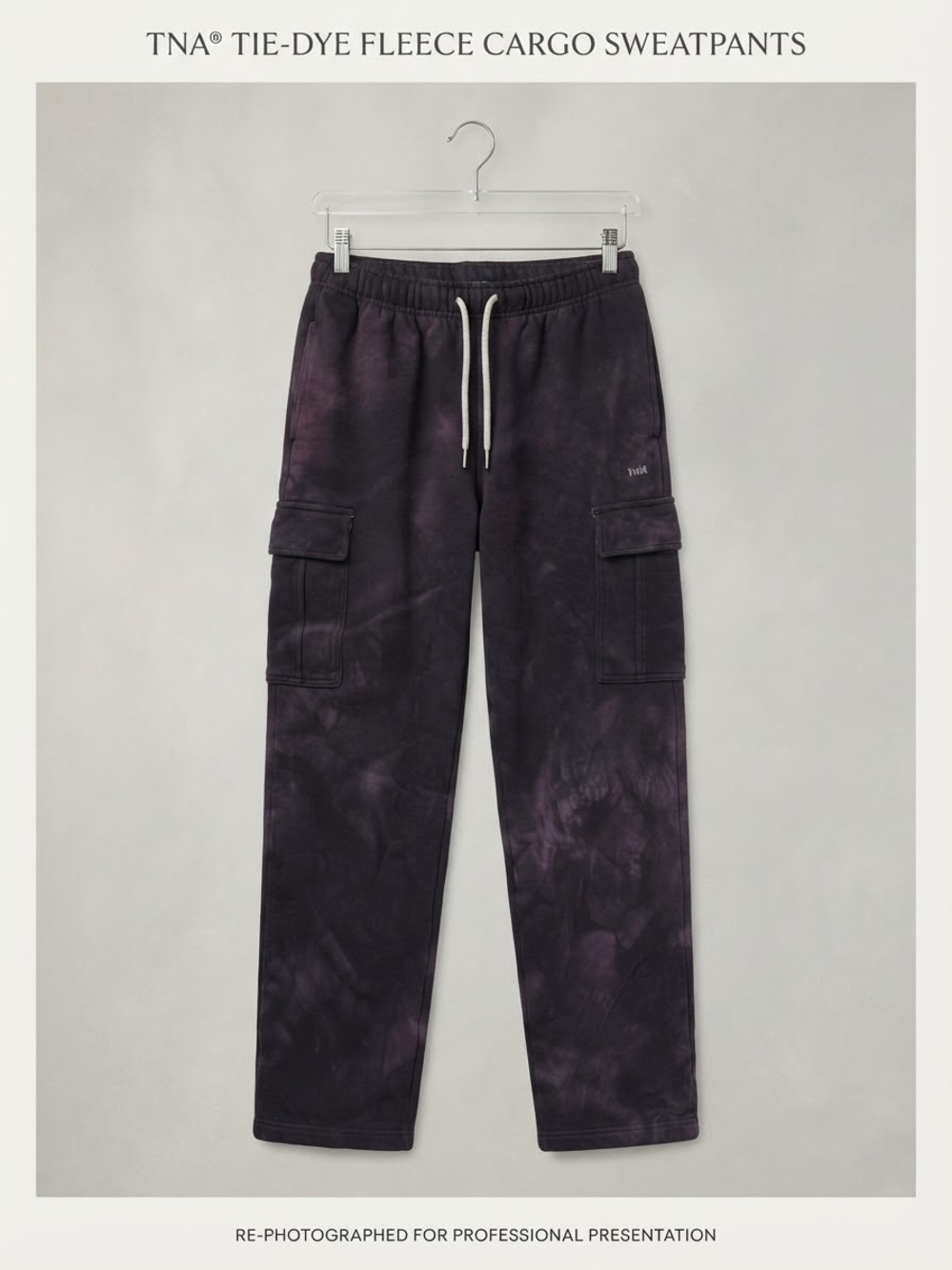 TNA Purple Tie-Dye Fleece Cargo Pants